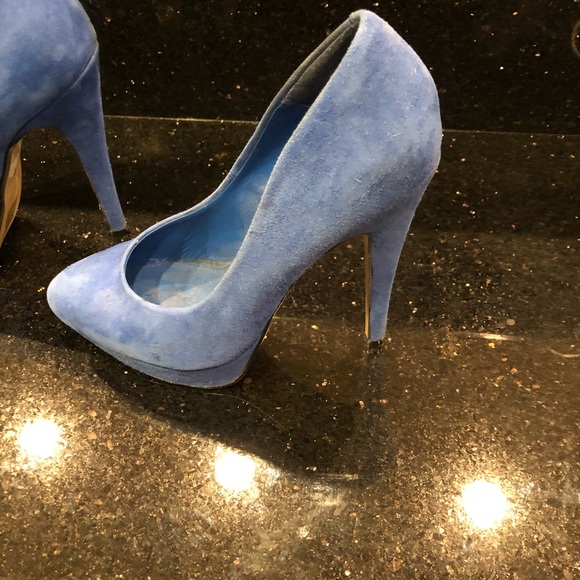 Topshop Blue suede pumps - Picture 2 of 4